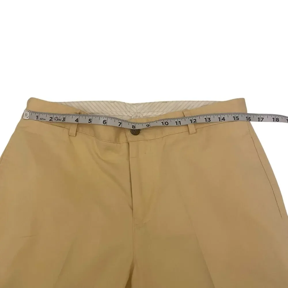 Lacoste Pants Men's Chino Flat Front Size 40 Yellow Regular Fit Made in Peru